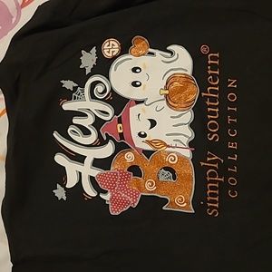 Simply Southern Youth Small Black Halloween Long Sleeve Shirt